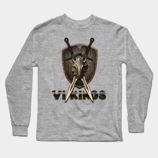 vikings sword and shield 2 Long Sleeve T-Shirt